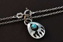 Load image into Gallery viewer, Native American Bear Paw Turquoise Bead Pendant 16&quot; Necklace
