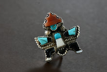 Load image into Gallery viewer, Native American &quot;Indian Warrior&quot; Multi Stone Inlay Single Earring Screw back Pin
