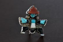 Load image into Gallery viewer, Native American &quot;Indian Warrior&quot; Multi Stone Inlay Single Earring Screw back Pin
