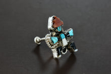 Load image into Gallery viewer, Native American &quot;Indian Warrior&quot; Multi Stone Inlay Single Earring Screw back Pin
