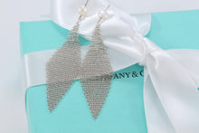 Load image into Gallery viewer, Tiffany &amp; Co. Mesh Silver Large Pearl Large Dangle Earrings
