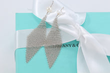 Load image into Gallery viewer, Tiffany &amp; Co. Mesh Silver Large Pearl Large Dangle Earrings
