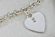 Load image into Gallery viewer, Sterling Silver Heart Charm 6mm Link 7.25&quot; Bracelet
