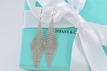 Load image into Gallery viewer, Tiffany &amp; Co. Mesh Silver Large Pearl Large Dangle Earrings
