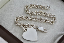 Load image into Gallery viewer, Sterling Silver Heart Charm 6mm Link 7.25&quot; Bracelet
