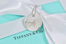 Load image into Gallery viewer, Tiffany &amp; Co. Silver Letter &quot;M&quot; Large DIsc Pendant Beaded Chain Necklace
