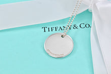 Load image into Gallery viewer, Tiffany &amp; Co. Silver Letter &quot;M&quot; Large DIsc Pendant Beaded Chain Necklace
