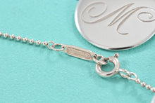 Load image into Gallery viewer, Tiffany &amp; Co. Silver Letter &quot;M&quot; Large DIsc Pendant Beaded Chain Necklace
