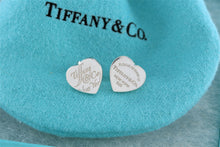 Load image into Gallery viewer, Return To Tiffany &amp; Co. Notes Silver Mismatch Heart Stud Earrings
