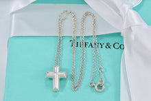 Load image into Gallery viewer, Tiffany &amp; Co. Paloma Picasso Silver Tenderness Heart Small Cross Necklace
