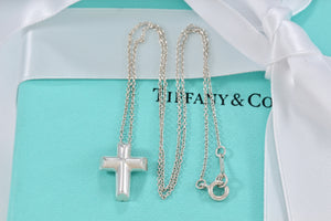 Tiffany & Co. Paloma Picasso Silver Tenderness Heart Small Cross Necklace