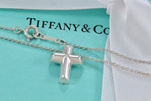 Load image into Gallery viewer, Tiffany &amp; Co. Paloma Picasso Silver Tenderness Heart Small Cross Necklace
