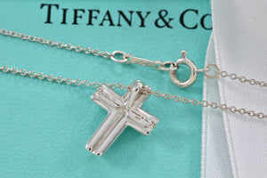 Tiffany & Co. Paloma Picasso Silver Tenderness Heart Small Cross Necklace