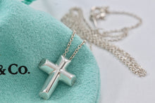 Load image into Gallery viewer, Tiffany &amp; Co. Paloma Picasso Silver Tenderness Heart Small Cross Necklace
