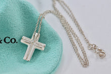 Load image into Gallery viewer, Tiffany &amp; Co. Paloma Picasso Silver Tenderness Heart Small Cross Necklace
