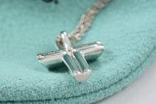 Load image into Gallery viewer, Tiffany &amp; Co. Paloma Picasso Silver Tenderness Heart Small Cross Necklace
