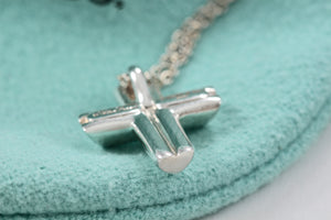 Tiffany & Co. Paloma Picasso Silver Tenderness Heart Small Cross Necklace