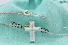 Load image into Gallery viewer, Tiffany &amp; Co. Paloma Picasso Silver Tenderness Heart Small Cross Necklace
