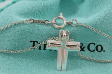 Load image into Gallery viewer, Tiffany &amp; Co. Paloma Picasso Silver Tenderness Heart Small Cross Necklace
