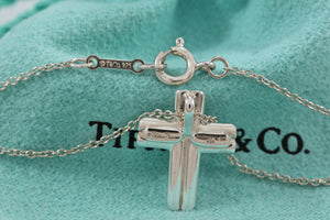 Tiffany & Co. Paloma Picasso Silver Tenderness Heart Small Cross Necklace