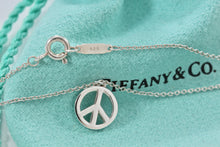 Load image into Gallery viewer, Tiffany &amp; Co. Silver Peace Sign Small Charm Necklace

