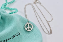 Load image into Gallery viewer, Tiffany &amp; Co. Silver Peace Sign Small Charm Necklace
