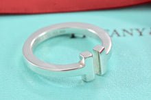 Load image into Gallery viewer, Tiffany &amp; Co. Sterling Silver Tiffany T Open Band Ring
