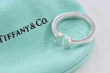 Load image into Gallery viewer, Tiffany &amp; Co. Sterling Silver Tiffany T Open Band Ring
