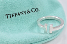 Load image into Gallery viewer, Tiffany &amp; Co. Sterling Silver Tiffany T Open Band Ring
