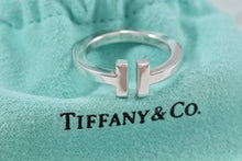 Load image into Gallery viewer, Tiffany &amp; Co. Sterling Silver Tiffany T Open Band Ring
