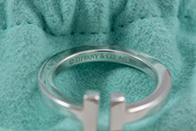 Load image into Gallery viewer, Tiffany &amp; Co. Sterling Silver Tiffany T Open Band Ring
