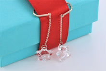 Load image into Gallery viewer, Tiffany &amp; Co. Elsa Peretti Silver Crystal Dangle Star Earrings
