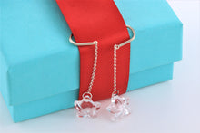 Load image into Gallery viewer, Tiffany &amp; Co. Elsa Peretti Silver Crystal Dangle Star Earrings
