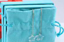 Load image into Gallery viewer, Tiffany &amp; Co. Elsa Peretti Silver Crystal Dangle Star Earrings
