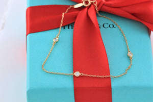 Tiffany & Co. Elsa Peretti 18K Gold 3 Diamonds by The Yard Bracelet