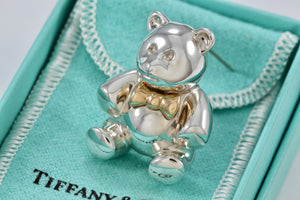 Tiffany & Co. Gold & Silver Teddy Bear Pin Brooch