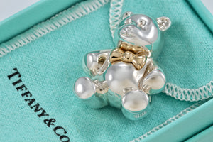 Tiffany & Co. Gold & Silver Teddy Bear Pin Brooch