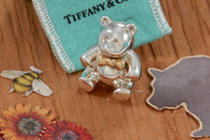 Tiffany & Co. Gold & Silver Teddy Bear Pin Brooch