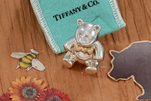 Tiffany & Co. Gold & Silver Teddy Bear Pin Brooch