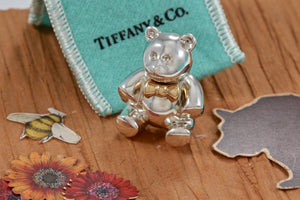 Tiffany & Co. Gold & Silver Teddy Bear Pin Brooch