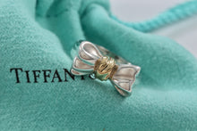 Load image into Gallery viewer, Tiffany &amp; Co. 18K Gold &amp; Silver Ribbon Bow Ring Size 5.5
