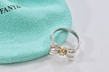 Load image into Gallery viewer, Tiffany &amp; Co. 18K Gold &amp; Silver Ribbon Bow Ring Size 5.5
