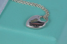 Load image into Gallery viewer, Tiffany &amp; Co. Silver Red Enamel Keyhole Mini Heart Charm Necklace
