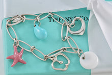 Load image into Gallery viewer, Tiffany &amp; Co. Elsa Peretti Silver Gemstone Bracelet Turquoise, Rhodonite &amp; Chalcedony
