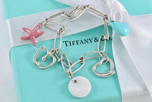 Load image into Gallery viewer, Tiffany &amp; Co. Elsa Peretti Silver Gemstone Bracelet Turquoise, Rhodonite &amp; Chalcedony
