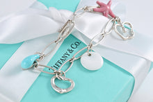Load image into Gallery viewer, Tiffany &amp; Co. Elsa Peretti Silver Gemstone Bracelet Turquoise, Rhodonite &amp; Chalcedony
