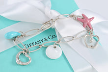 Load image into Gallery viewer, Tiffany &amp; Co. Elsa Peretti Silver Gemstone Bracelet Turquoise, Rhodonite &amp; Chalcedony
