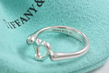 Load image into Gallery viewer, Tiffany &amp; Co. Elsa Peretti Silver 2 Diamond Mini Open Heart Ring
