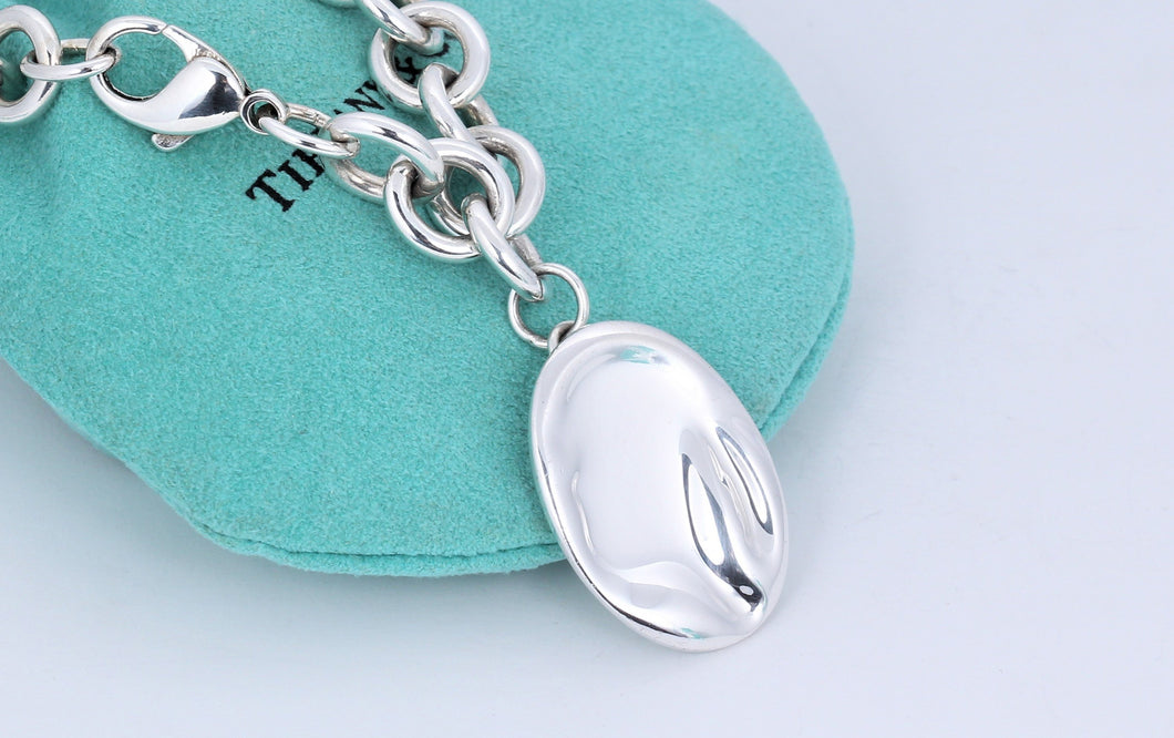 Tiffany & Co. Elsa Peretti Silver Zodiac CANCER 10mm Link Bracelet