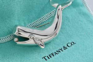 Tiffany & Co. Silver Pearl Whale Brooch Pin